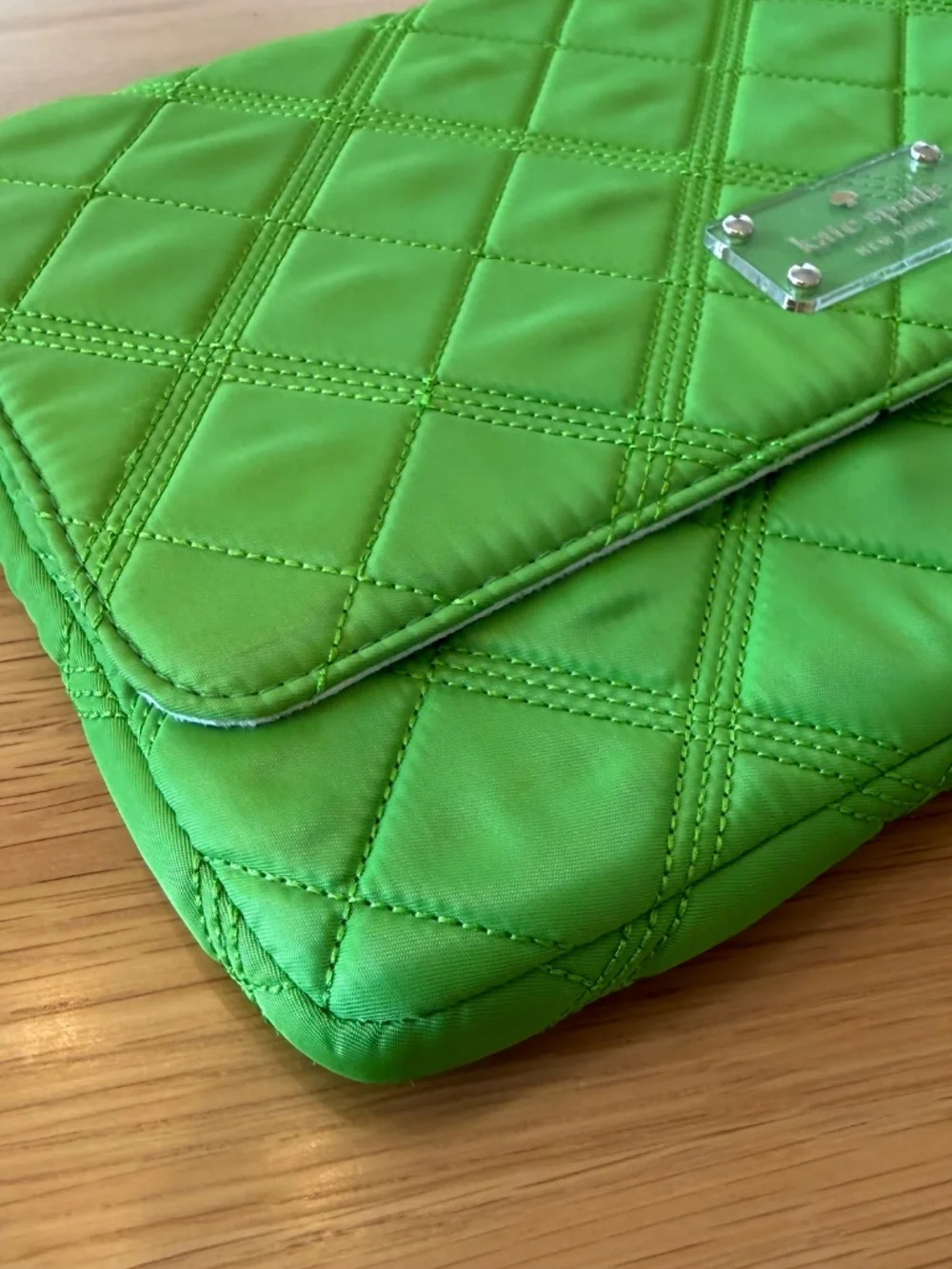 Kate Spade New York Quilted Nylon Tablet Sleeve – Vibrant Lime Green